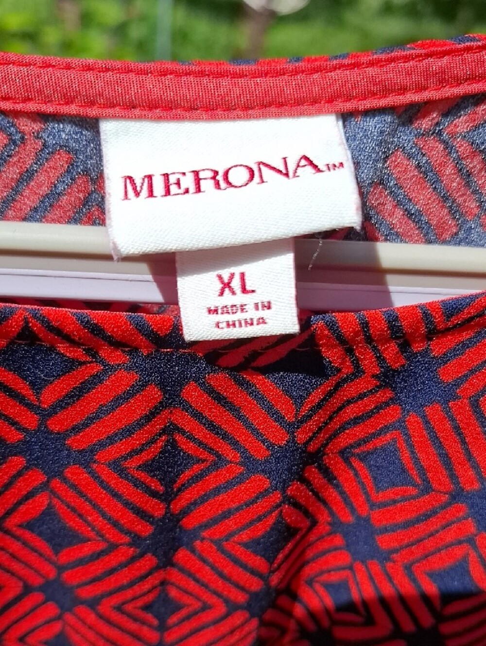 Merona Red/Blue Geometric Shift Dress Sz XL - Picture 2 of 5